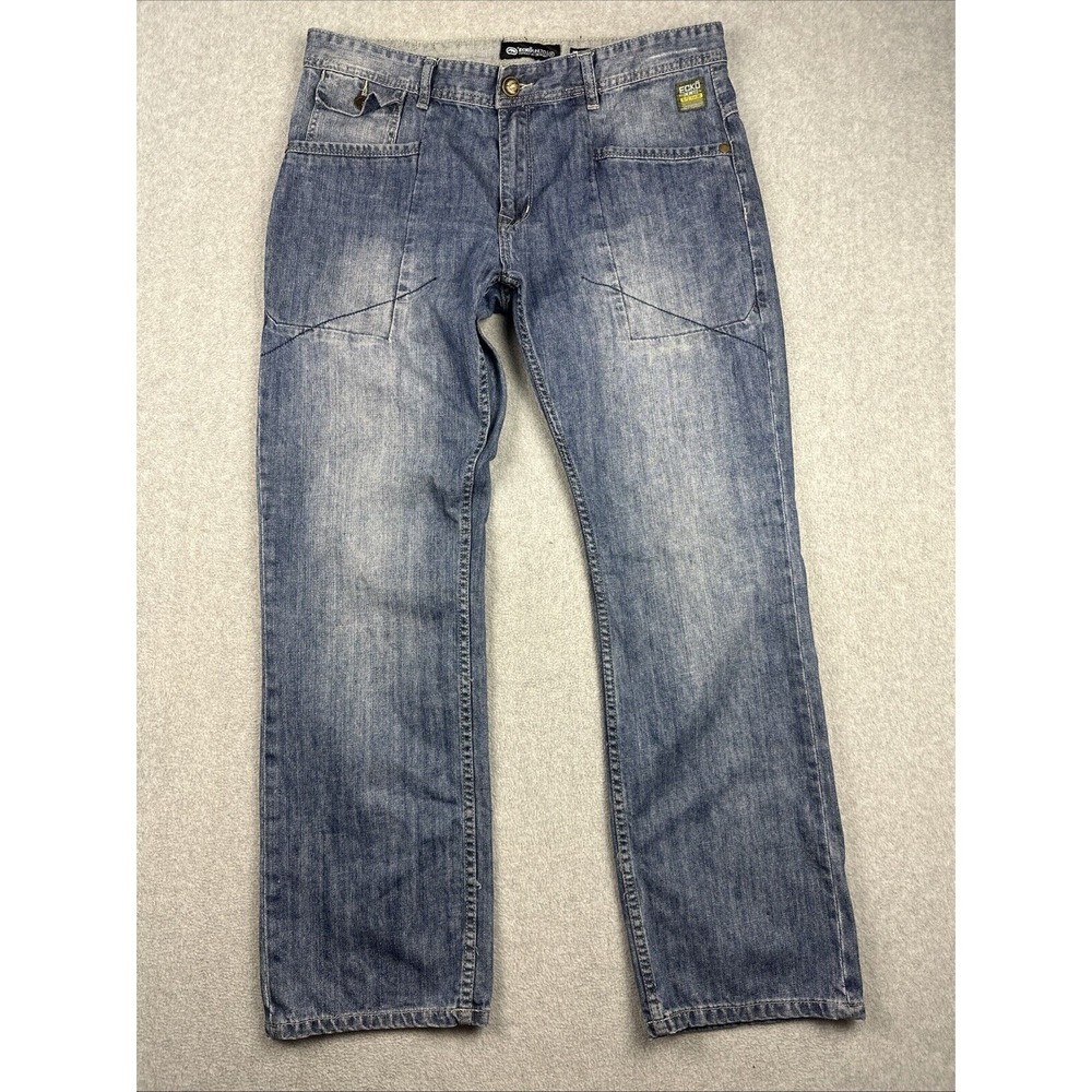 Ecko Unlimited Jeans Men‎ 38x32 Blue Slim Straight Baggy HipHop Grunge Denim Y2K